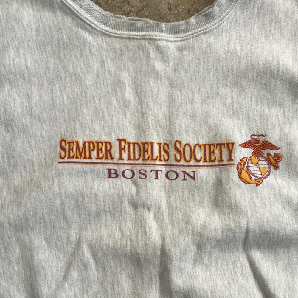 Vintage 90’s Semper Fidelis Society Gray Reverse Weave Sweatshirt